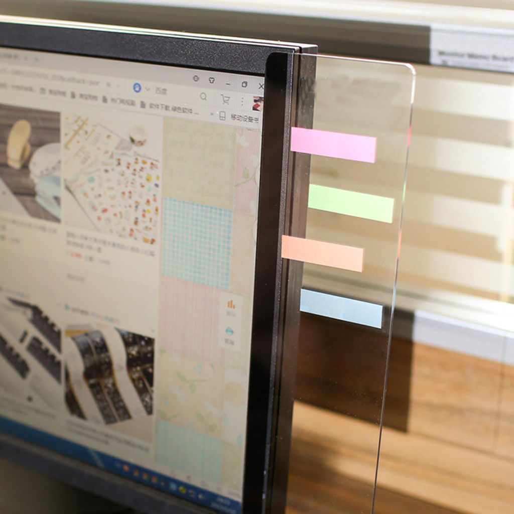 Placa de mensagem Lateral do Monitor de Computador acrílico para papel adesivo couché Post It  notas adesivas guias telefones computador PC Painel em Oferta na Shopee