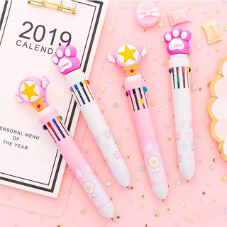 1 Caneta 10 em 1 Papelaria Divertida 10 Cores Multicores em Oferta na Shopee