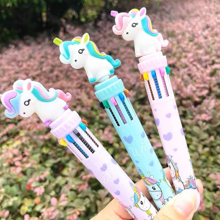 1 Caneta 10 em 1  Papelaria Divertida 10 Cores Multicores