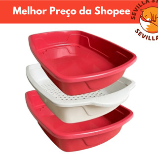 Bandeja Higiênica Cat Clean Furba Four Plastic com 3 Peças para Gatos
