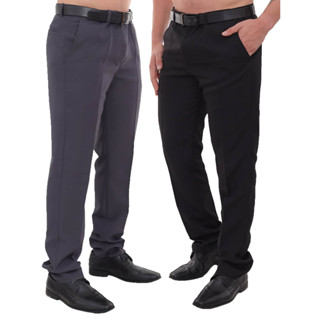 KIT Masculino 2 Peças - Calça Social Cinza Escuro e Calça Social Preto