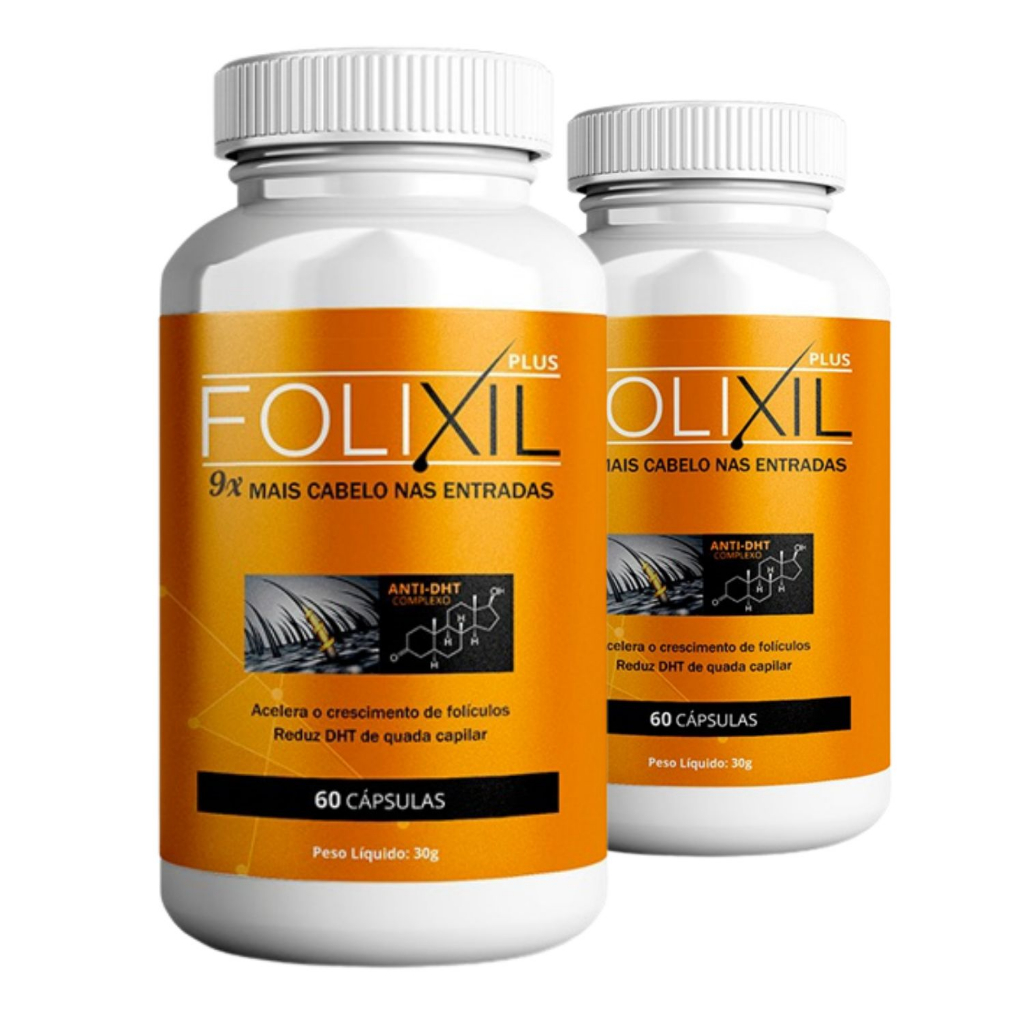 Kit Folixil 9X Mais Cabelo Acelera o Crescimento e Folículos Capilar