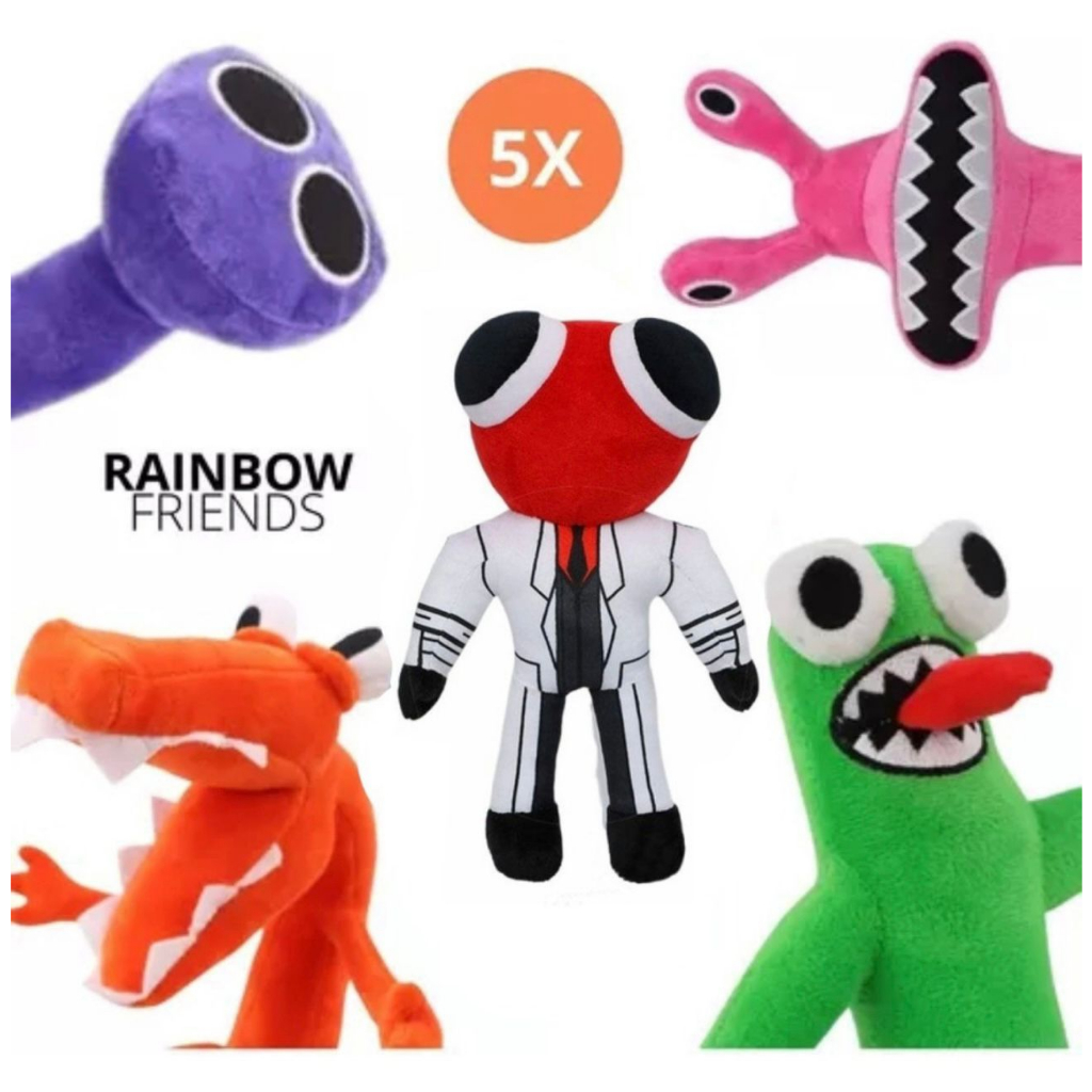 Coleção completa Roblox Kit Com 5 Bonecos de pelúcia Jogo Roblox Raimbow Friends 30cm a 50cm A pronta entrega