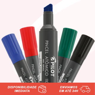 Pincel Atômico Marcador Permanente 1100-P Com Ponta Chanfrada e Recarregável Pilot