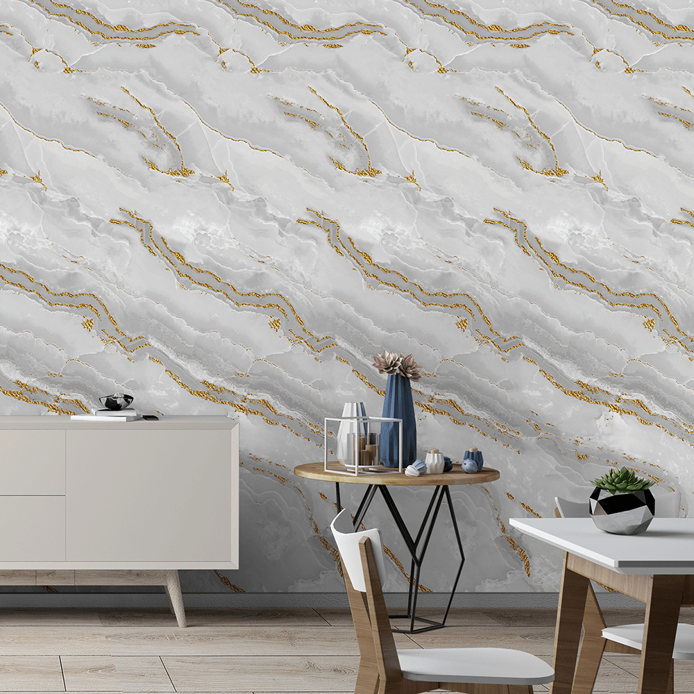 Papel de Parede Adesivo Mármore Calacata Ouro
