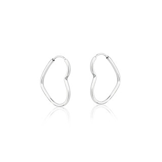 Argola coração 12mm prata 925 brinco feminino