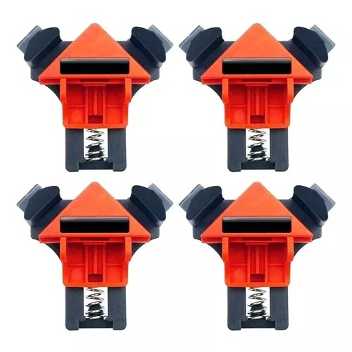kit 4 unidades Grampo de Fixação 90 Graus para Madeira , Braçadeira de Canto, Ferramenta de Carpintaria, Grampo de Marcenaria, 90 Graus
