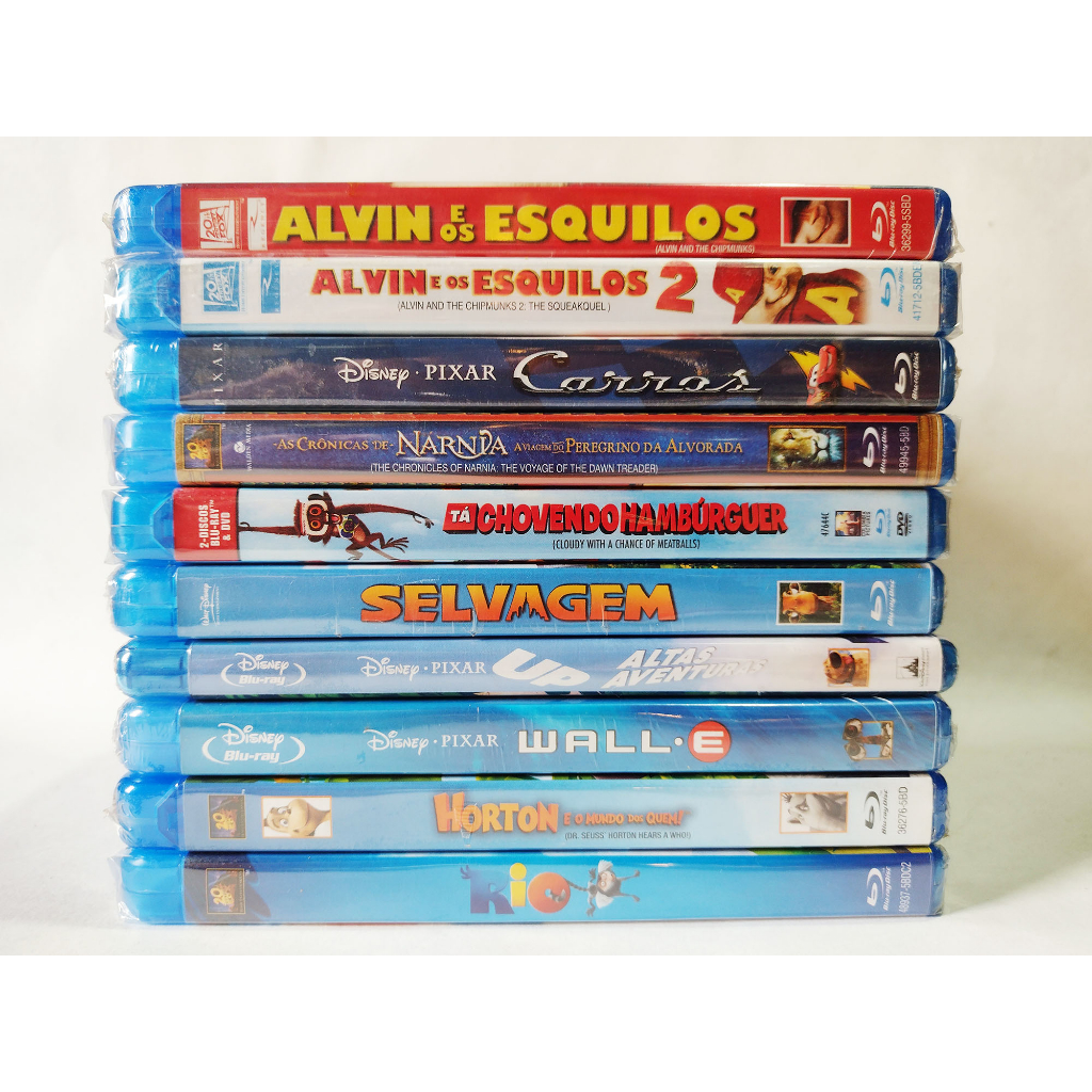 BLU-RAY NOVO - LOTE COM 10 FILMES INFANTIS - LOTE COM 10 DISCOS - NOVOS - NACIONAIS E LACRADOS