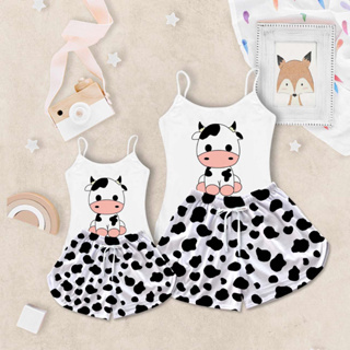 Conjunto Kit Tal Mãe e Filha Pijama Feminino Vaca Preta em Oferta na Shopee