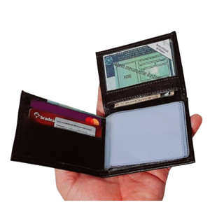 Carteira Masculina Pequena Slim- Porta Cartão Carteira em L- Couro Legítimo