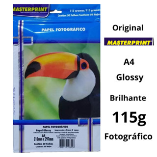Papel Fotográfico A4 115g Brilhante Glossy Resistente a Água Masterprint