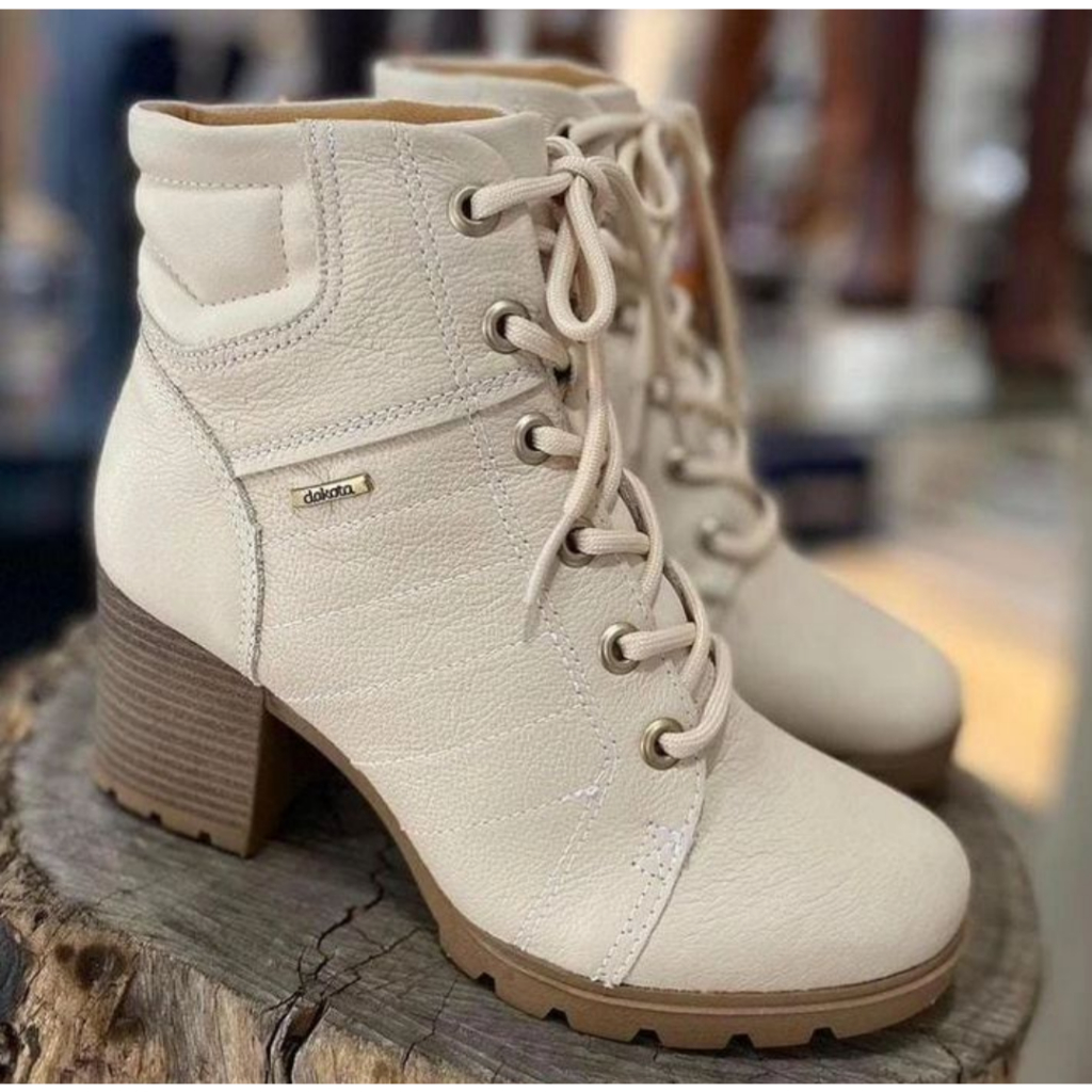 BOTA COTURNO DAKOTA DE COURO COM SALTO BLOCO