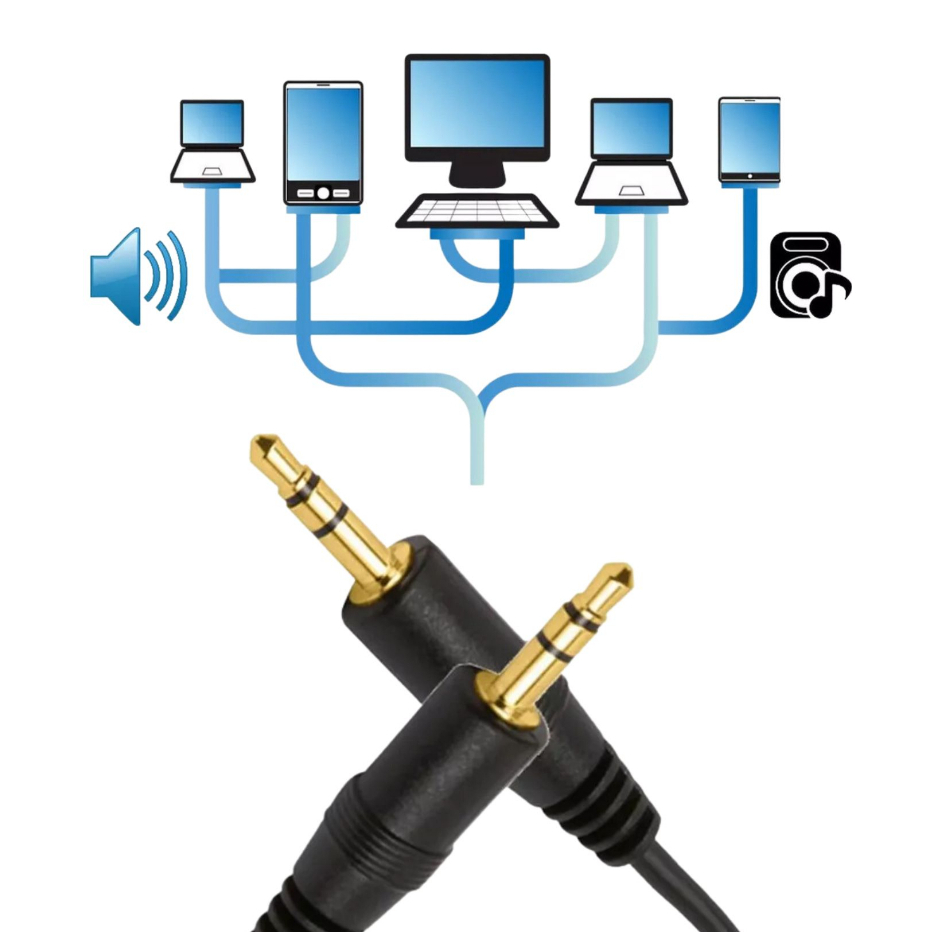 Cabo P2xP2 Conversor De Áudio Profissional De 5 Metros Bom Para Guitarra Pc Notebook Celular Caixas De Som