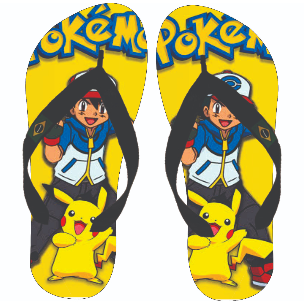 Chinelo Pokémon Personalizado Tamanho infantil e Adulto