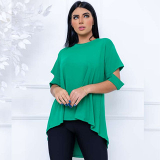 Blusa Blusinha Feminina Manga Curta Mullet Veste Legging Camisa Soltinha Paris em Oferta na Shopee