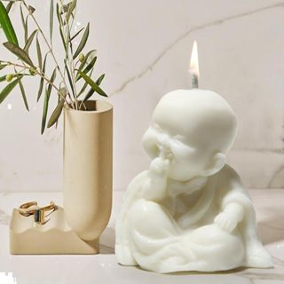 Imagem Vela Decorativa Budinha Tapando a Boca - Linha Zen ZN004