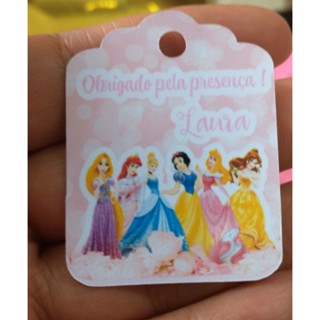 50 unidades TAG agradecimento princesas em Oferta na Shopee