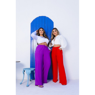 calça pantalona tecido dunas em Oferta na Shopee