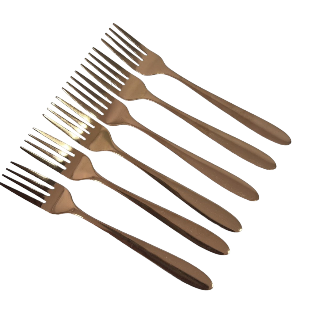 Kit 6 Garfos de Mesa em Inox Para Casa, Bar, Restaurante, Pizzaria, Buffet e Muito Mais P.HQ