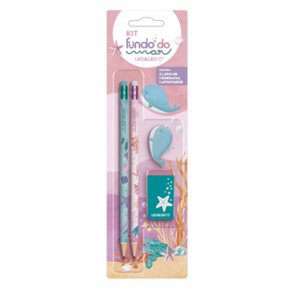 Kit Lápis HB Personagens 2 Lápis c/ Borracha e Apontador - Lenora / WX Gift