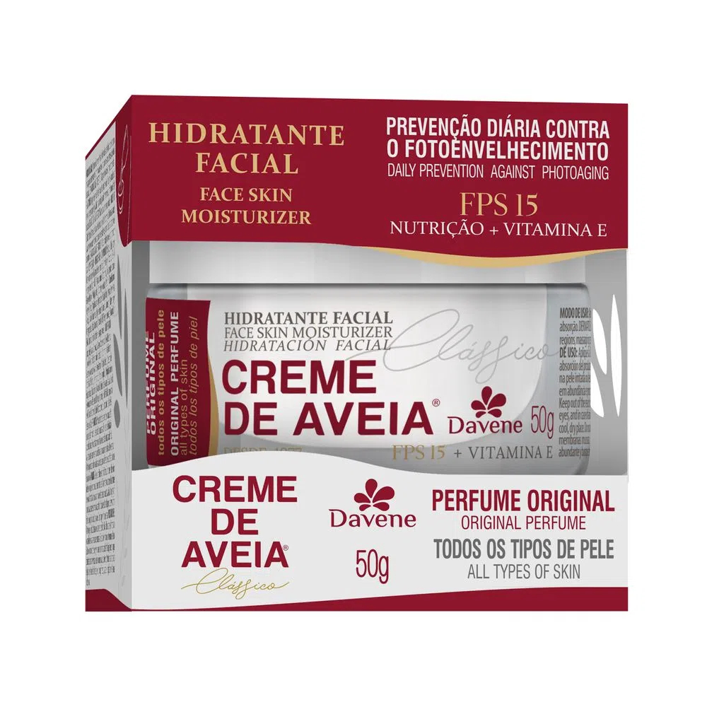 Hidratante Facial Creme de Aveia Clássicos 50g - Davene ( escolha o seu)