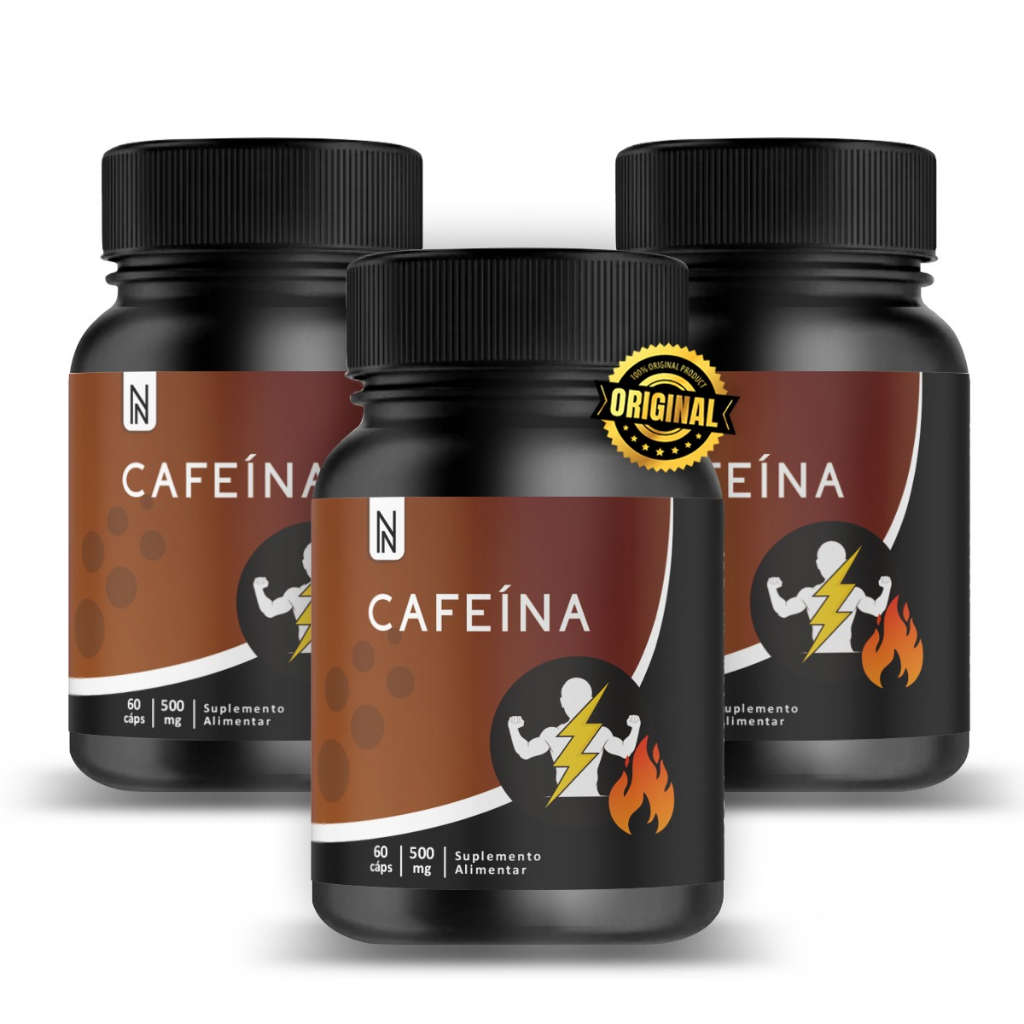 KIT 3X  Cafeína Thermo Queimador  NATURALLY 60 cápsulas