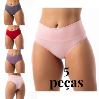 Calcinha Cós cintura Alta Kit Com 05 peças