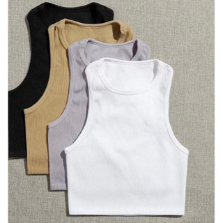Cropped blusinha canelado regata blogueira liso