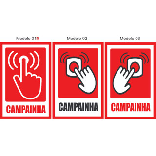 Placa Toque a Campanhia Tamanho 10x15 cm Vários Modelos
