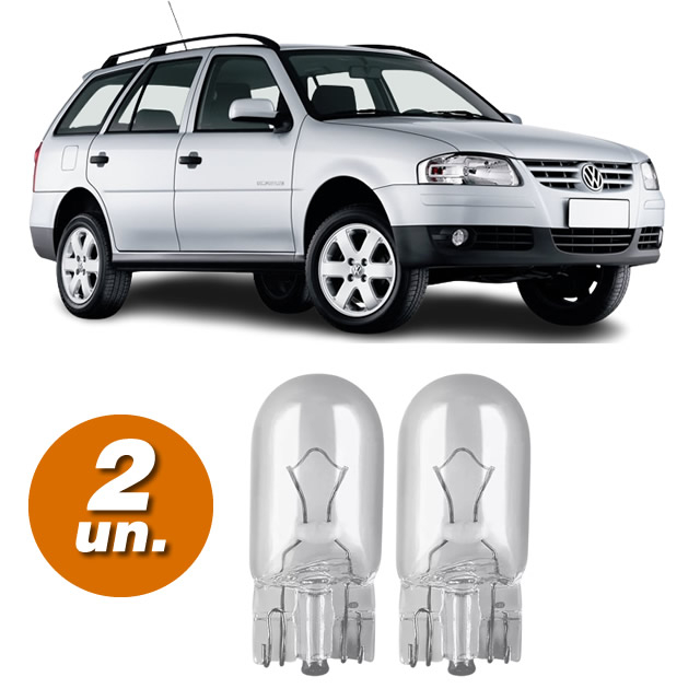 Par Lâmpadas Pingo Original Esmagada T10 12v W5w Parati Farolete Meia Luz Placa Teto Lanterna break light