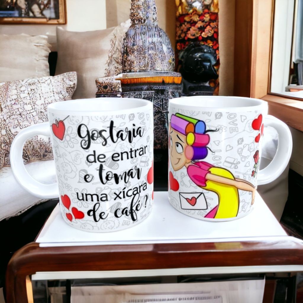 caneca gostaria de entrar para tomar uma xicará de café com frases