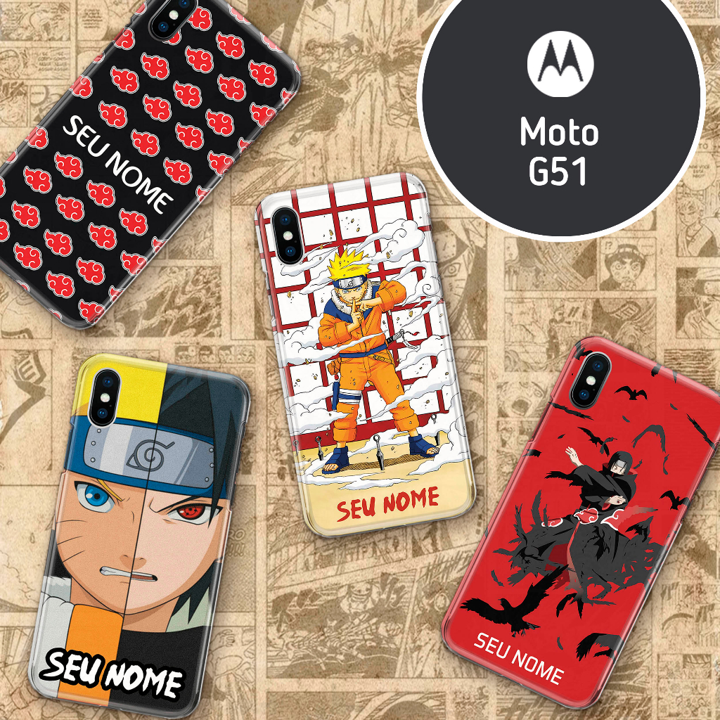 Capa Capinha - Motorola Moto G51 - Naruto Anime Personalizada com Nome