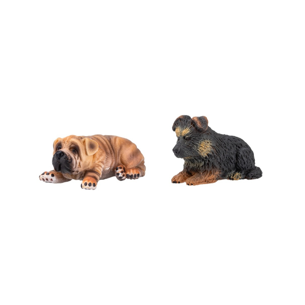Miniatura De Cachorro Pastor Alemão E Shar-pei Brinquedo Original Colleca
