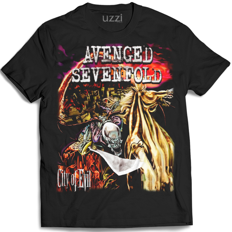 Camiseta Avenged Sevenfold Banda de Rock Camisa Metal em Algodão em Oferta na Shopee