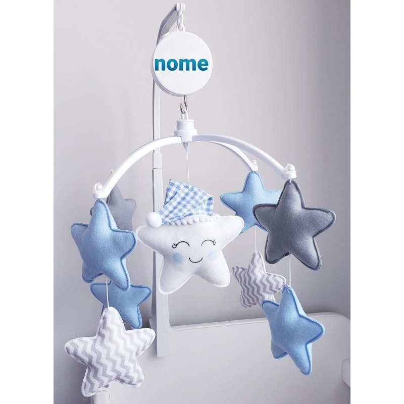 Móbile Musical Giratório Chuva de Amor Berço do Bebê Rosa Menina Brinquedo Bebê