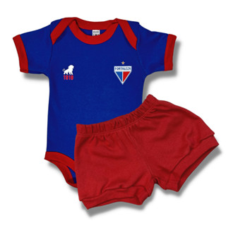 Conjunto Bodie Bebe Time de Futebol Fortaleza Infantil 100% Algodão