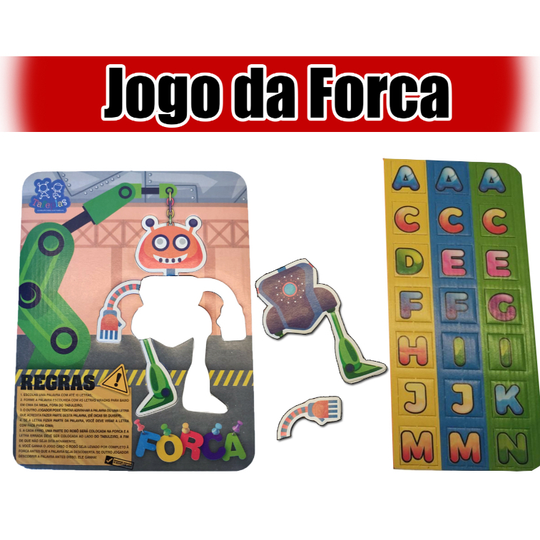Jogo Da Forca Robo brinquedo infantil 70 letras