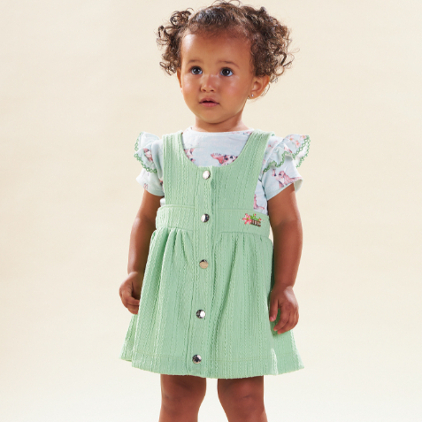 Salopete Infantil Feminino Verão Bebê, Kiki Xodó