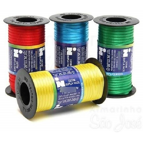 Fita Cetim Najar - Varias Cores - N.0 3mm - Rolo 100 Metros - 1 Rolo em Oferta na Shopee