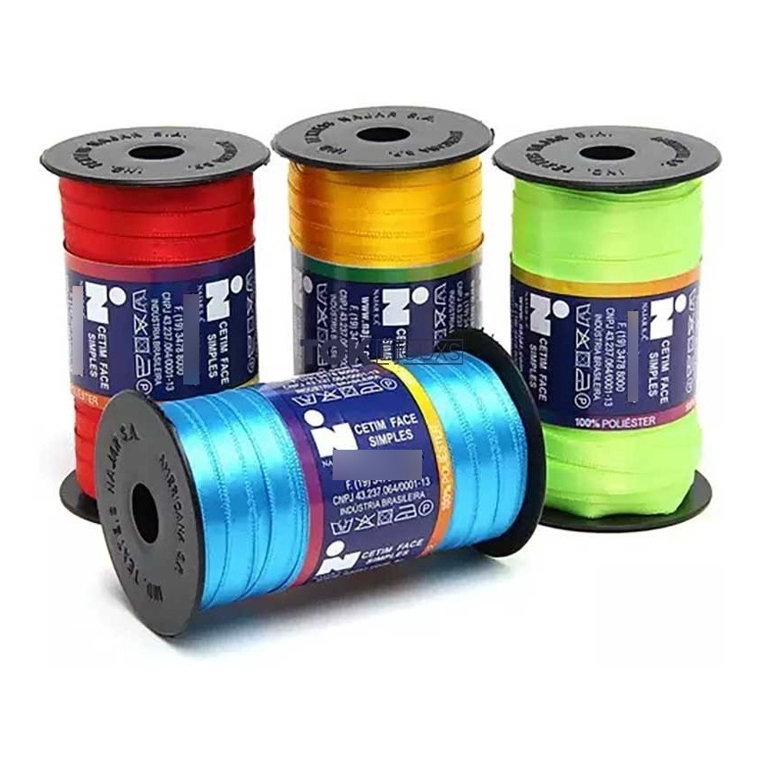 Fita Cetim Najar - Varias Cores - N.1 7mm - Rolo 100 Metros - 1 Rolo em Oferta na Shopee