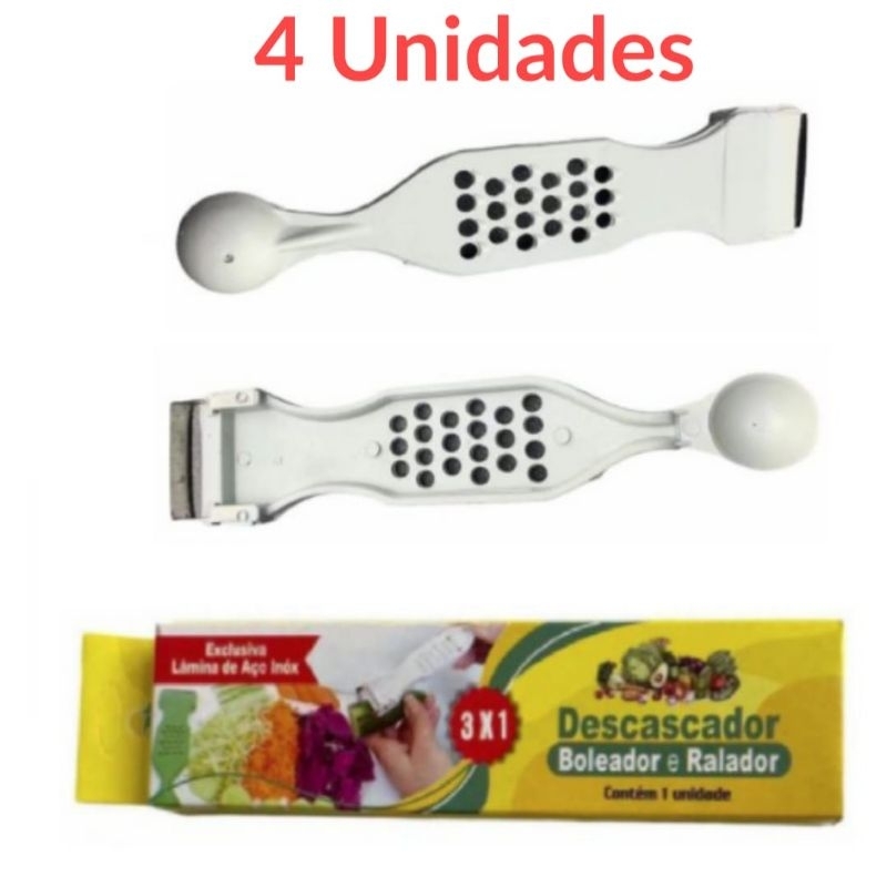 Descascador,Boleador e Ralador 4 Unidades em Oferta na Shopee