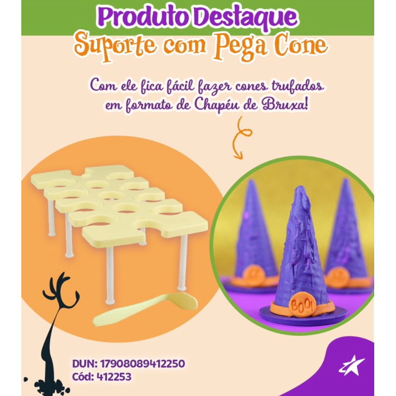 Kit Jogo Porta Tubo Suporte Com Pega Cone Tubetes Bluestar Para Organizar e Rechear Casquinha Cascão - Home & Living