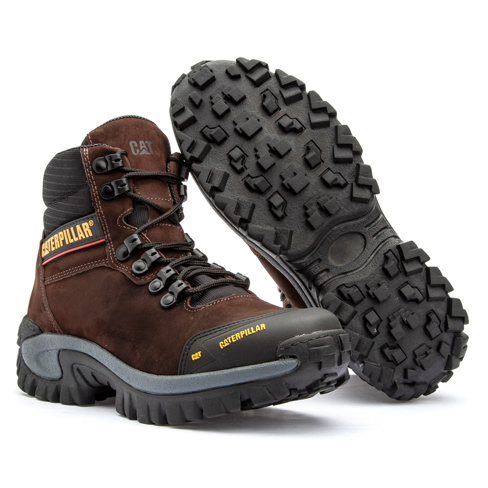 Bota Coturno Cat Adventure Couro Legítimo 2064 Com Palmilha em Gel.
