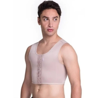 Croped Masculino e Feminino Reforçado Cirúrgico mamoplastia ginecomastia modelador reduz medidas melhora postura