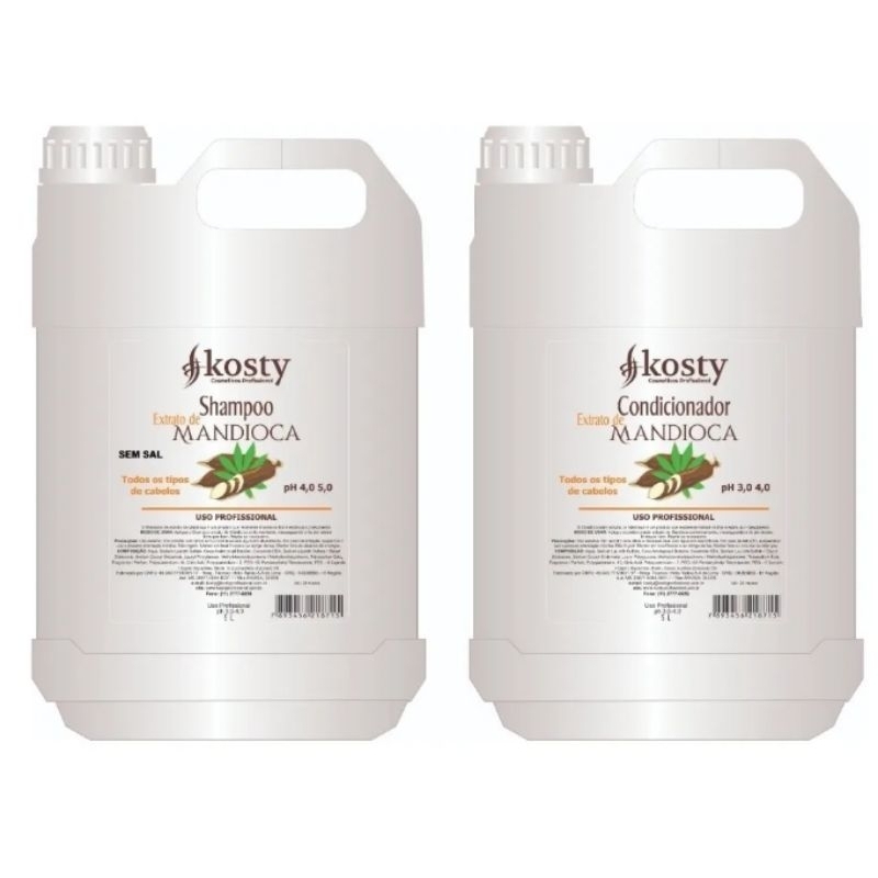 Kit Lavatorio mandioca kosty Shampoo E Mascara 5l