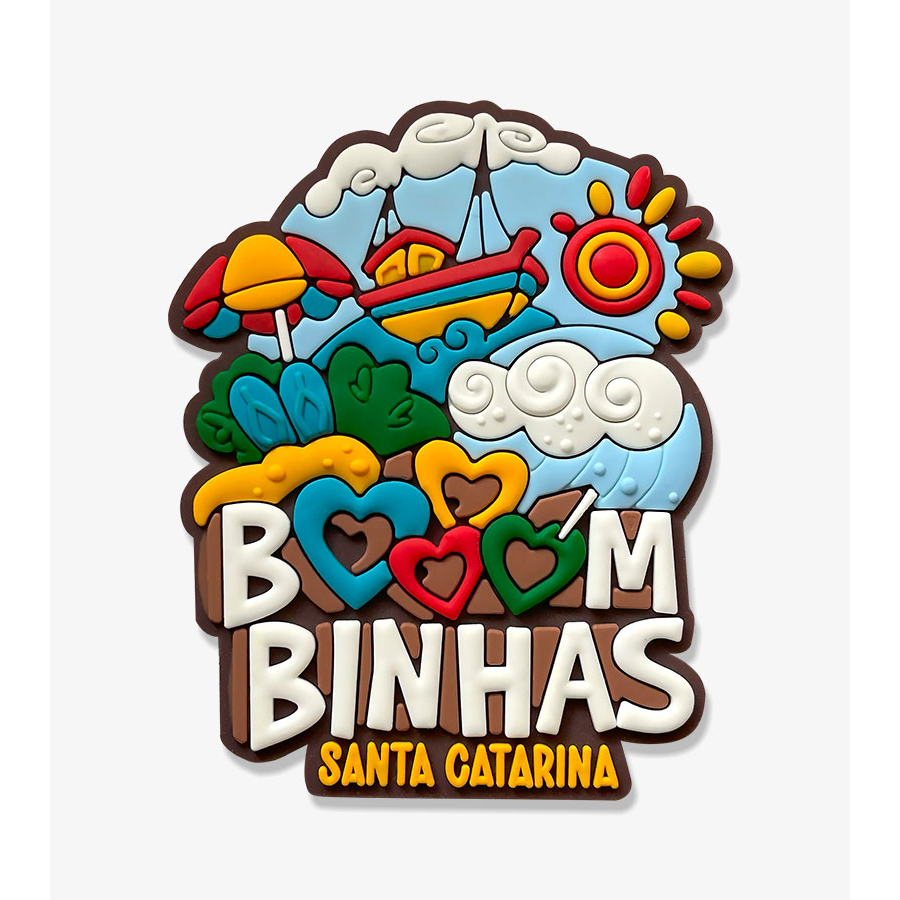 Ímã de Bombinhas SC Letreiro e Paisagem – Ímã de Geladeira emborrachado