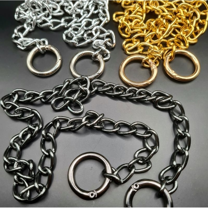 Corrente Lisa para a Alça de Bolsa de Crochê com Argola Articulada Mosquetão