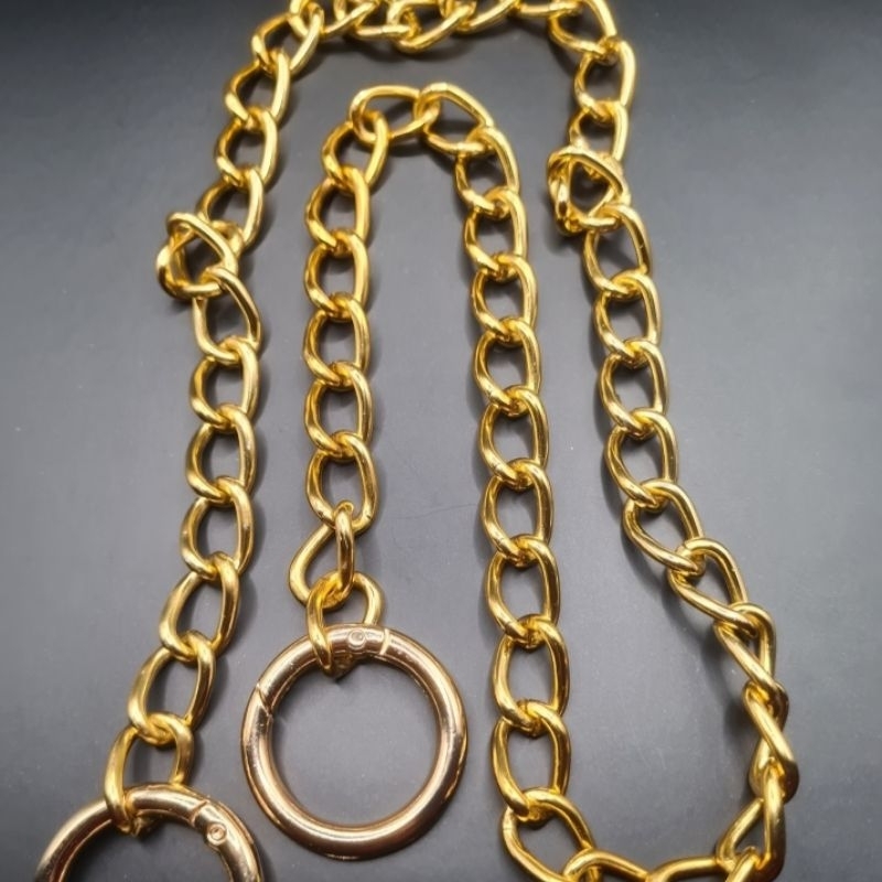 Corrente  Lisa com Argola Articulada Mosquetão Para Alça de Bolsa