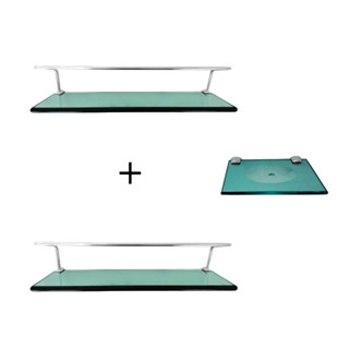 Combo 2 Porta Shampoo (10x50) + saboneteira verde