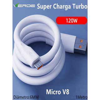 Cabo Micro Usb V8 120W 6MM Super Charge Turbo Para Celular SJX-515-V8